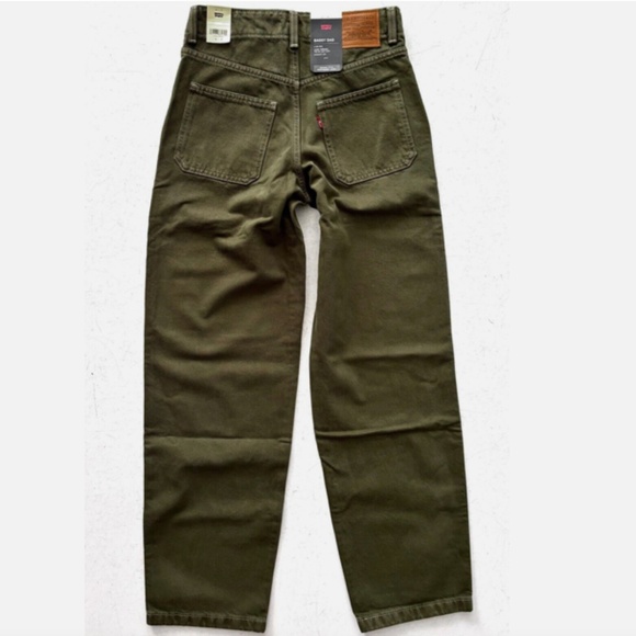 Levis Womens Nwt Baggy Dad Olive Green Straight Utility Jeans A84200001 27 x 30 - Picture 3 of 5